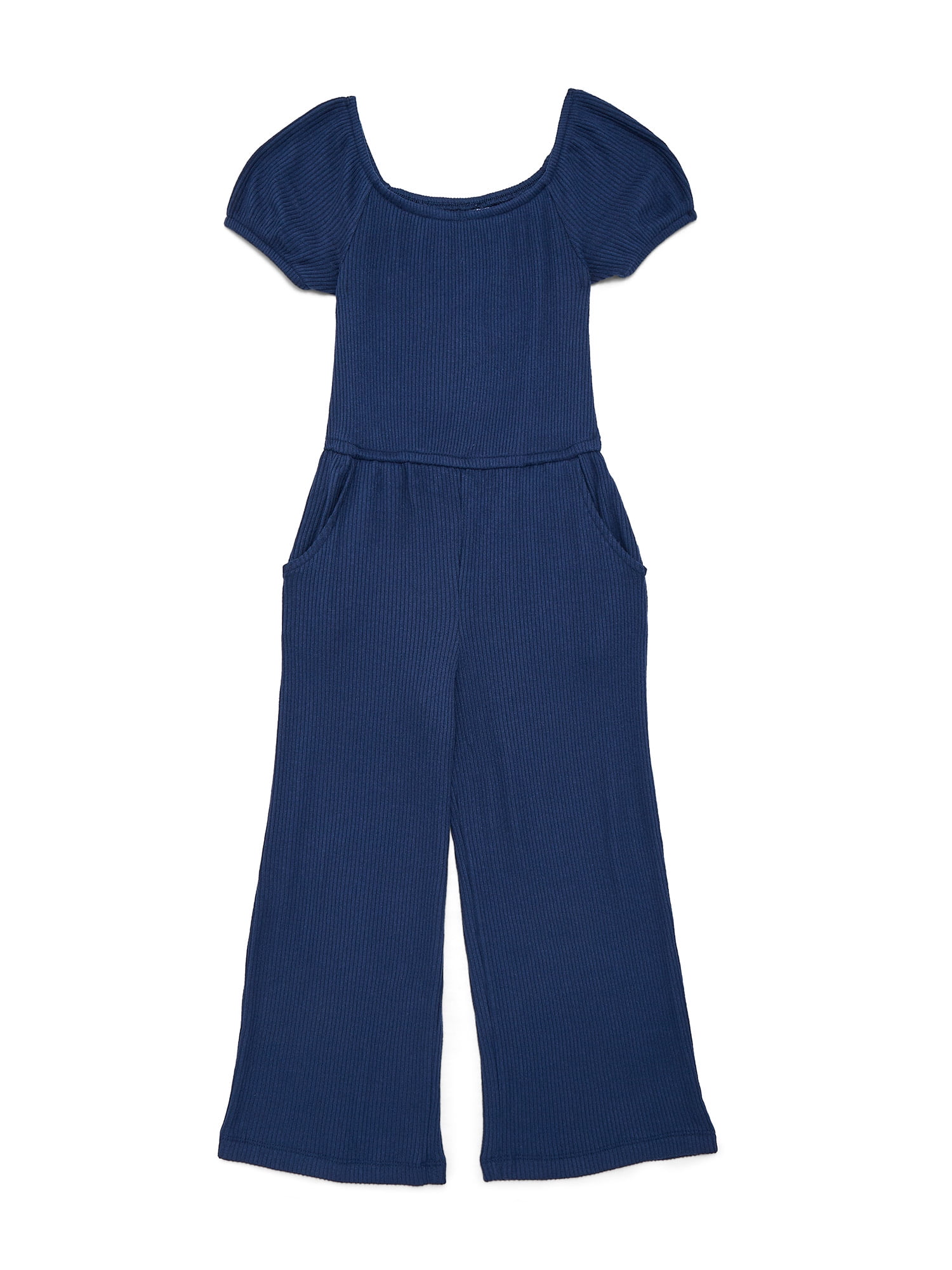 Wonder Nation Girls Wide leg Rib Jumpsuit, Sizes 4-18 & Plus