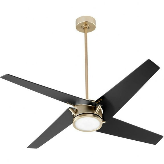 26544-80 Quorum Lighting Axis - 54 Inch Ceiling Fan-Aged Brass Finish-Matte Black Blade Color