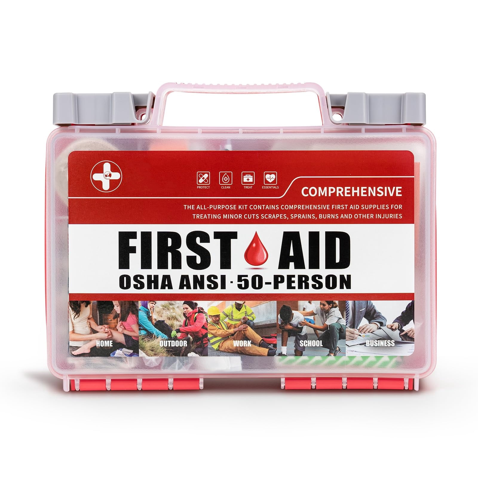 266 Pieces All-Purpose First Aid Kit, Home & Office Emergency Medical Supplies, Ideal for School, Car, Outdoor, Travel & Camping FSA HSA Eligible