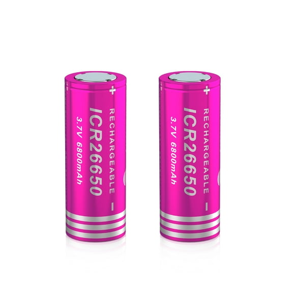 26650 Rechargeable Battery, 6800mAh High Capacity 3.7v Lithium-ion Flat Top Battery for Flashlight Torch