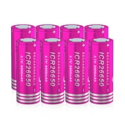 26650 Rechargeable Battery, 6800mAh High Capacity 3.7v Lithium-ion Flat Top Battery for Flashlight Torch