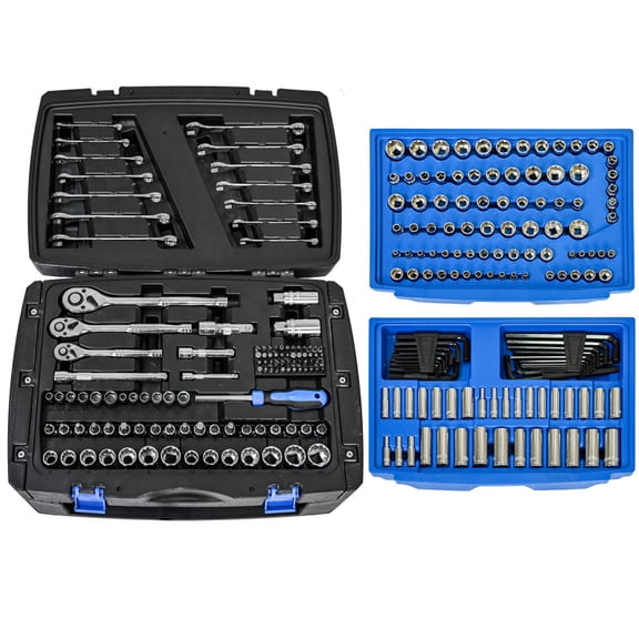 266Pcs Hand Tool Kit with Black Tool Box - Lockable & Portable, Multi-Scene Storage for Electrical, Plumbing, Carpentry & Automotive Maintenance