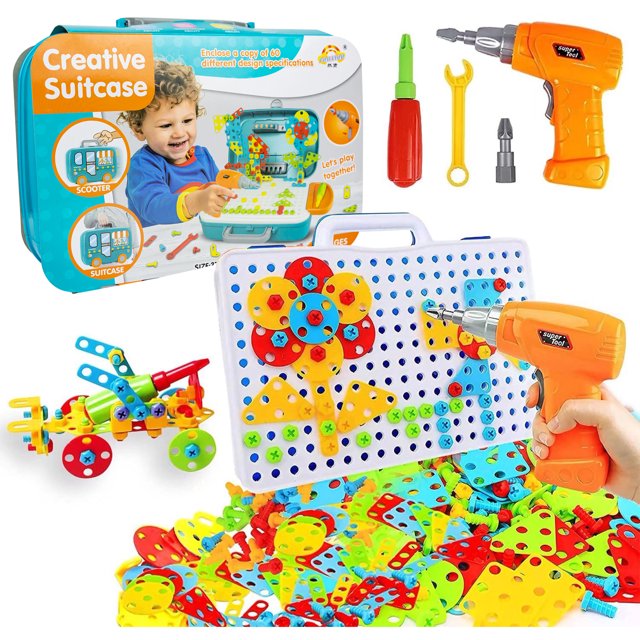 267 Pieces Creative Toy Drill Puzzle Set, STEM Learning Educational