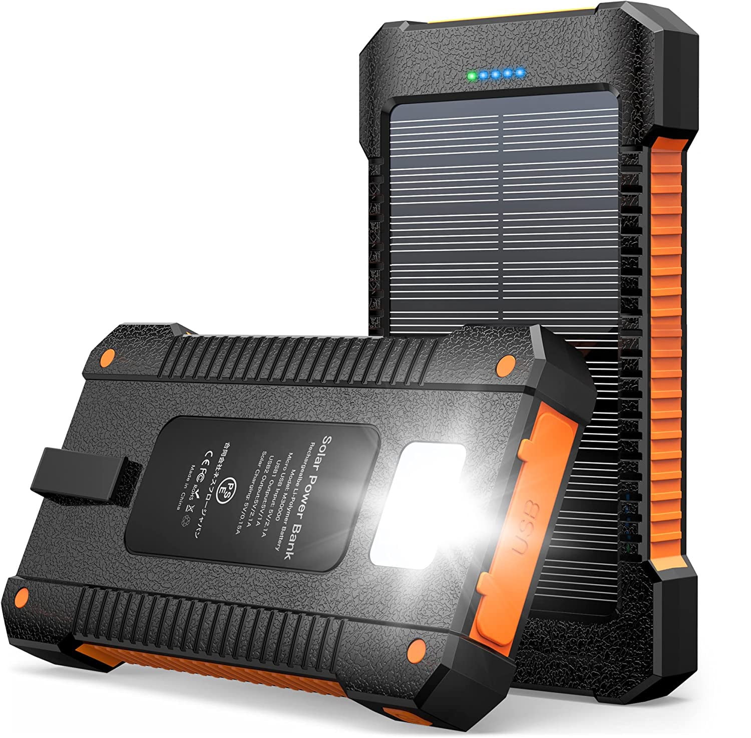 26800mAh Solar Power Bank Portable Charger, Waterproof Solar Charger with  Suction Cup Mount, Solar Battery Pack with Three Modes Flashlight-Steady/