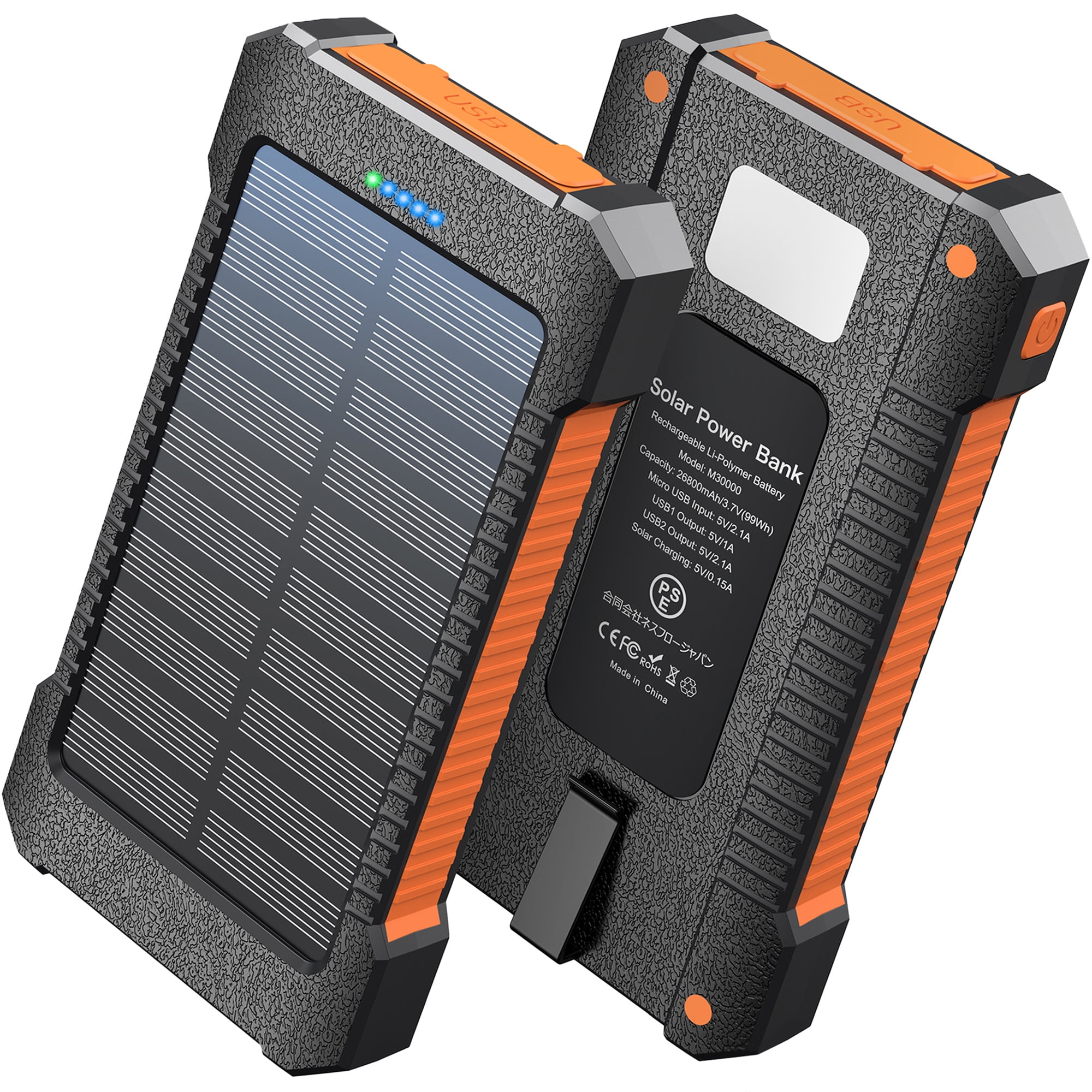 TOENNESEN Solar Powerbank 26800mAh with Solar Panel - PD 15W