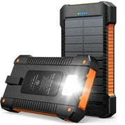 26800mAh Solar Power Bank Portable Charger, Waterproof Solar Charger with Suction Cup Mount, Solar Battery Pack with Flashlight, Solar Phone Charger Compatible with iPhone, Android