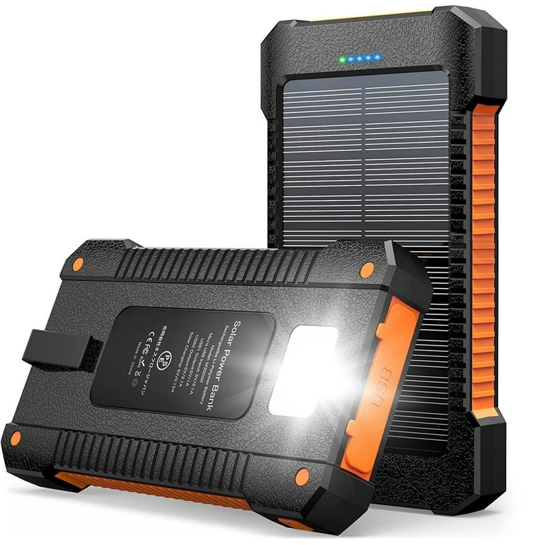 Powerbank Solar 26800mAh Con Panel USB C Y Linterna - Impermeable, PD 15W, Ideal Para Camping Y Viajes