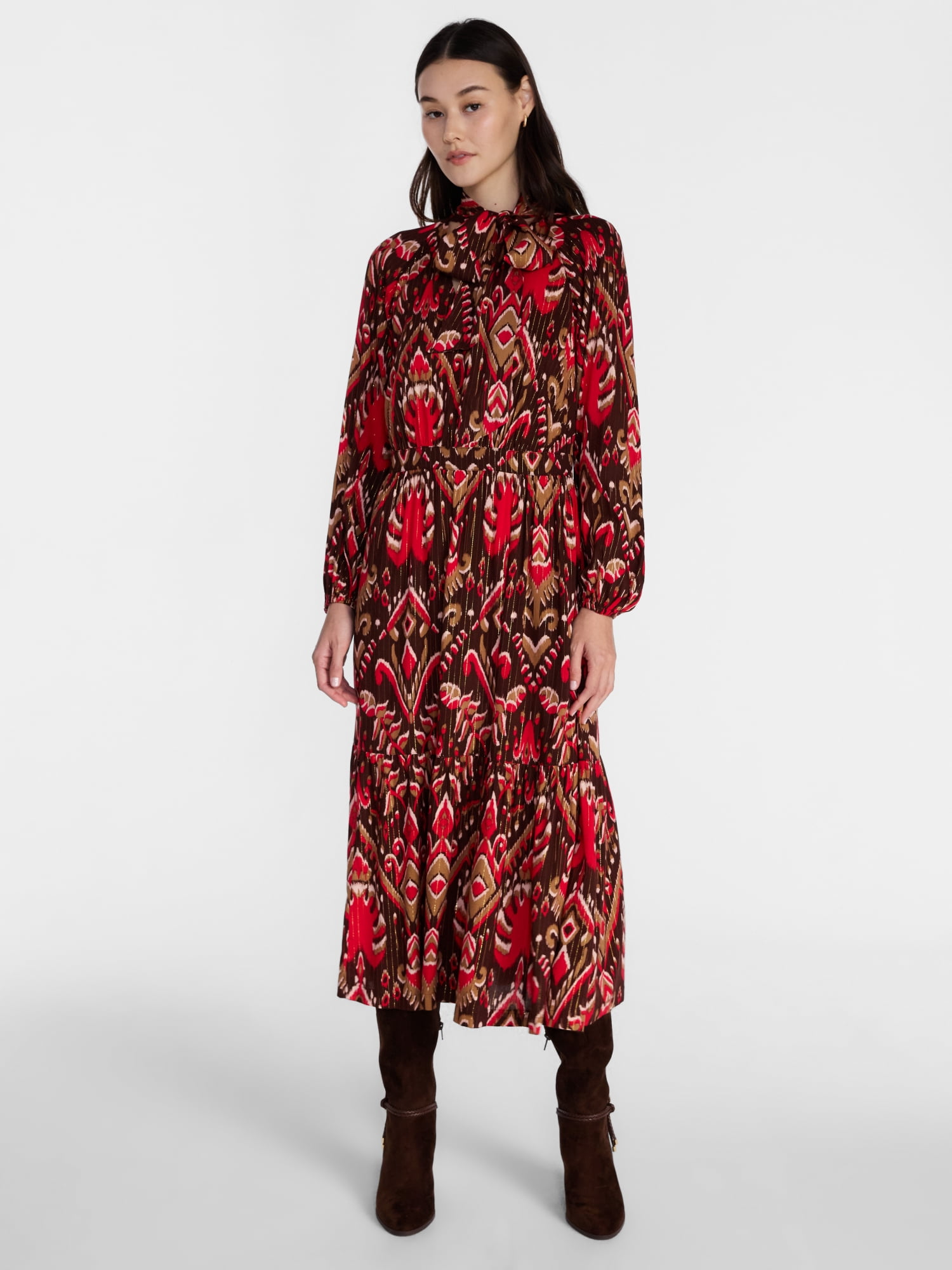 Scenario Women's and Women's Plus Flowy Midi Dress, Sizes XS-4X