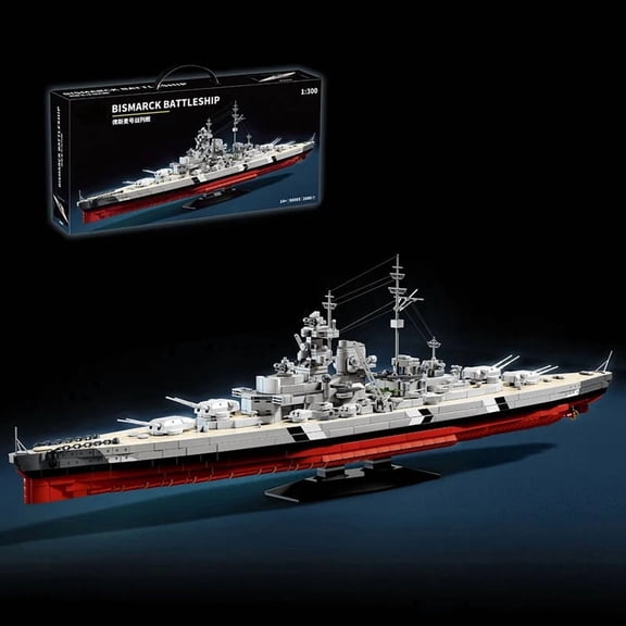 2686PCS Military Series Bismarck Battleship Building Blocks Set DIY Assembled Model Ornament Decoration &Collection Holiday Gift