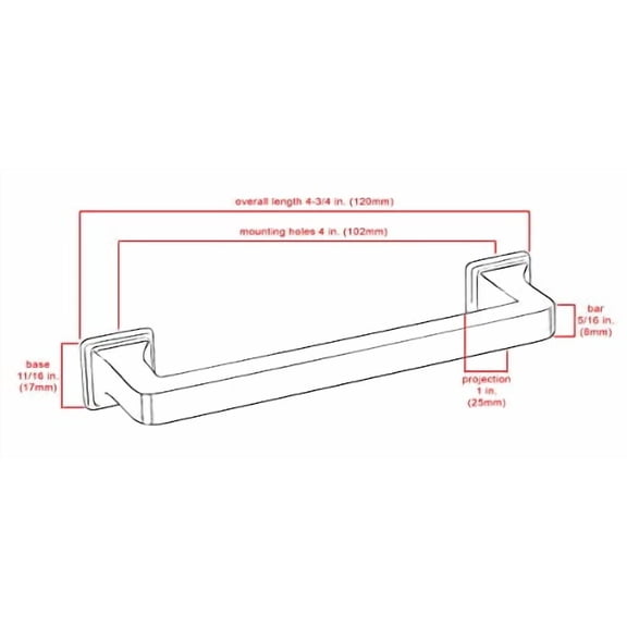 #2688 CKP Brand 4 in. (102mm) Windsor Collection Bar Pull, Brushed Satin Brass - 10 Pack