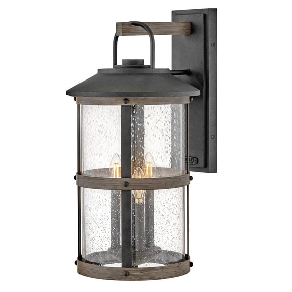 2688DZ Hinkley Lighting Lakehouse - 3 Light Outdoor Wall Mount In Coastal Style-24 Inches Tall and 12 Inches Wide-Aged Zinc Finish