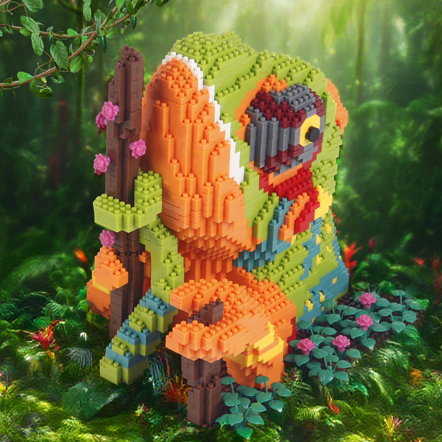 2688Pcs Chameleon 3D Building Blocks, 2.5inch Micro Bricks ABS Brickcraft Set, Adult Building Block Sets for Wall Mural & Tabletop Decor, Model Building Kits
