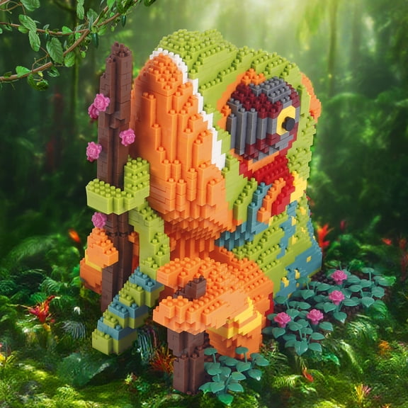 2688Pcs Chameleon 3D Building Blocks, 2.5inch Micro Bricks ABS Brickcraft Set, Adult Building Block Sets for Wall Mural & Tabletop Decor, Model Building Kits