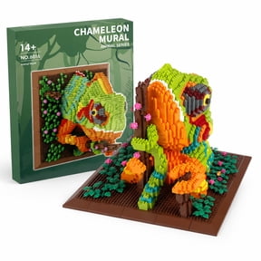 2688Pcs Chameleon 3D Building Blocks, 2.5inch Micro Bricks ABS Brickcraft Set, Adult Building Block Sets for Wall Mural & Tabletop Decor, Model Building Kits