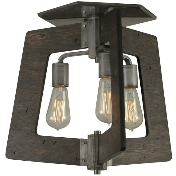 268S03SL-Varaluz Lighting-Lofty - Three Light Semi-Flush Mount-Faux Zebrawood Finish