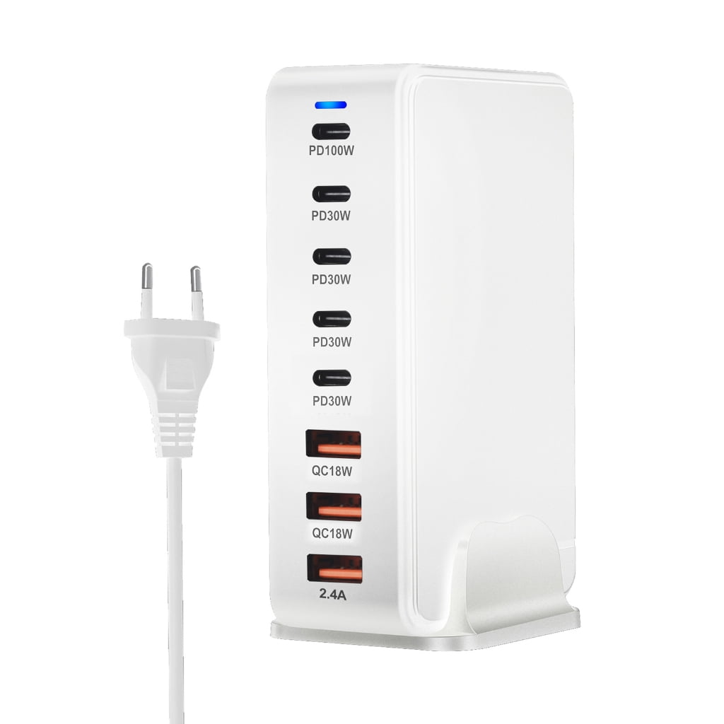 268W 8 Port USB C Chargers Fast Charging Station TypeC PD Chargers Adapters