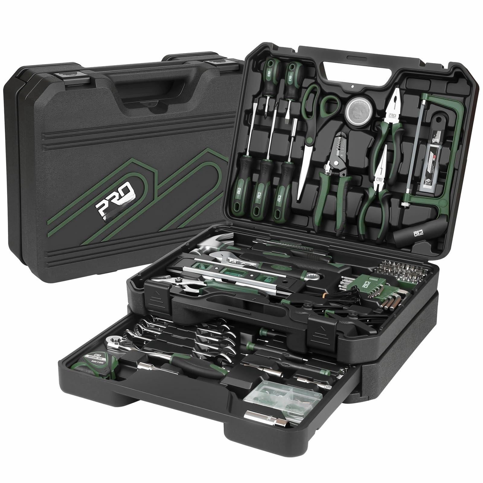 269-piece Tool Set  Complete Kit For Home Auto And Mechanics Repair General Household Hand Box With Drawer Men & Women (green)
