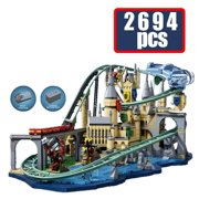 2694PCS City Roller Coaster Model Building Blocks Set, MOC Castle Amusement Park Structures Facilities Bricks, Educational Toy for Teens Adults 14+