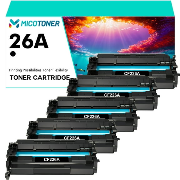 26A Black Toner Cartridge 5-Pack Compatible for HP 26A CF226A 26X LaserJet Pro M402n M402dn M402dw MFP M426fdw M426fdn M426 M402 Printer