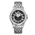 thumbnail image 1 of 26A09 Men's Gemini Semi-Skeleton Black Dial Automatic Stainless Steel Watch, 1 of 1