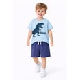 thumbnail image 1 of HILEELANG 2-7T Toddler/Little Boys Dino ROAR Graphic 100% Cotton 2-Piece Outfit Set Size 4T, 1 of 6