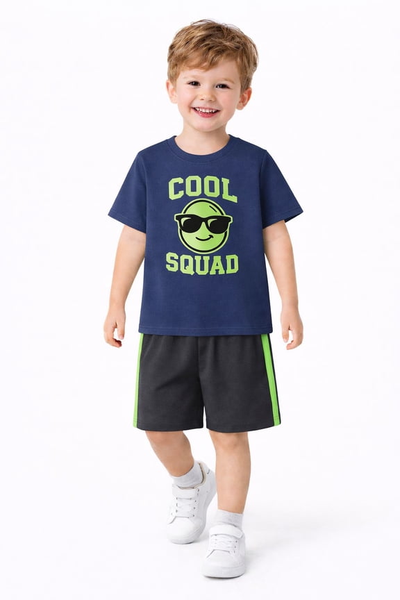 Toddler Boys 100% Cotton Cool Squad Short Set, Sizes 3T