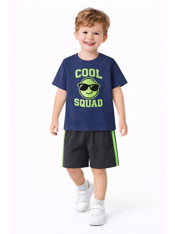 Toddler Boys 100% Cotton Cool Squad Short Set, Sizes 4T
