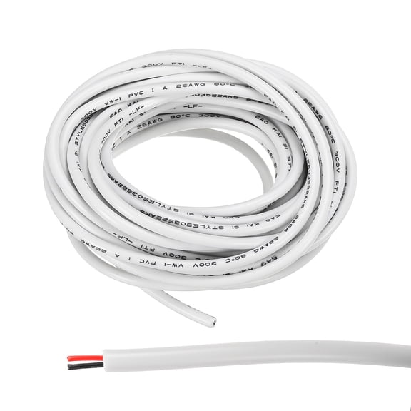 Uxcell 26AWG Electrical Wire 2 Conductors UL2464 Tinned Copper 10Ft Low Voltage White