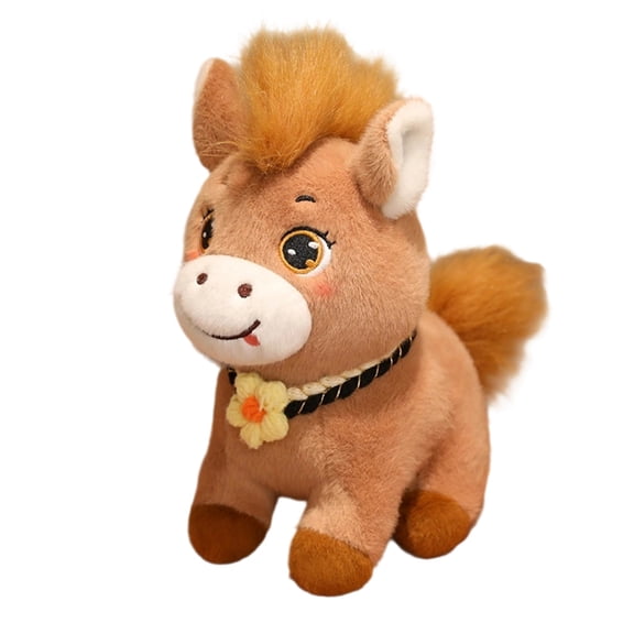 26Cm Brown Pony Plush Toy Larger For Cuddling Display