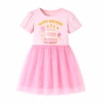 thumbnail image 1 of HILEELANG 2-7T Toddler Girls Birthday Tulle Dress Short Sleeve Pink Party Dress with Cake Print 3T, 1 of 9
