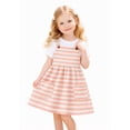 thumbnail image 1 of HILEELANG 2-8T Toddler/Little Girls Peach Stripe 100% Cotton Dress Size 2T, 1 of 12