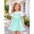 thumbnail image 1 of HILEELANG 2-8T Toddler/Little Girls Mint Green Polka Dot Daisy 100% Cotton Dress Size 4T, 1 of 7