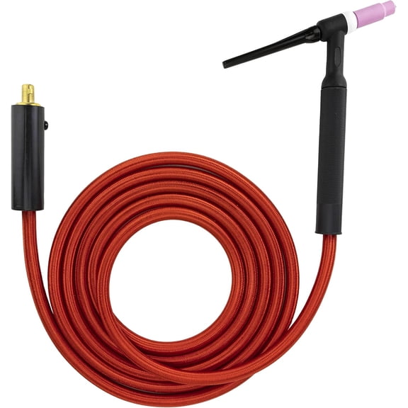 26F Series - 200 Amp - Air Cooled - Flexible Head TIG Torch - 12.5 feet 1-Piece Flex Cable - INLINE Gas Dinse 35-70 Connector - (Welders with Gas Solenoid)