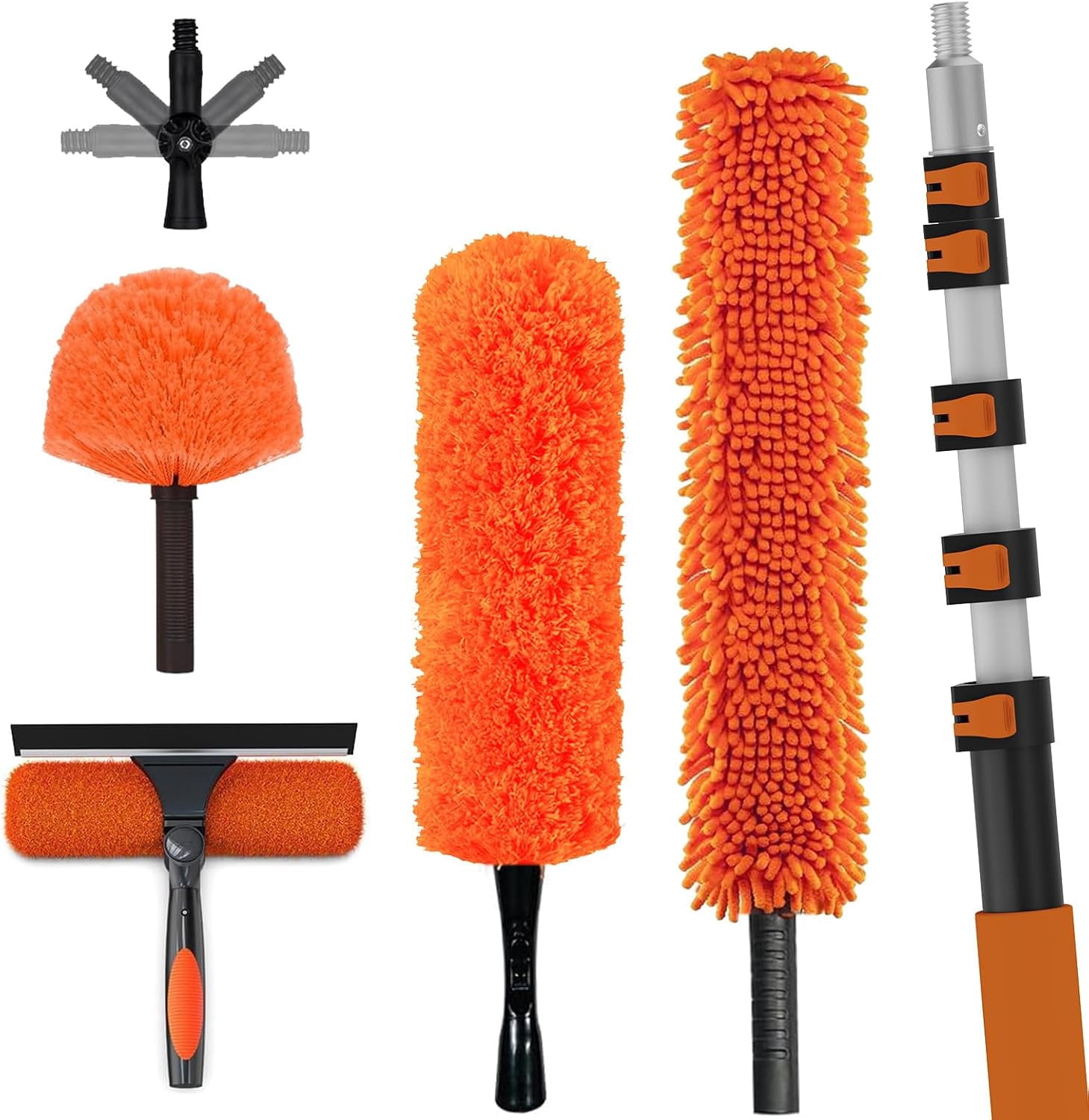 26FT High Reach Duster Cleaning Kit with Extension Pole, Ceiling Fan ...