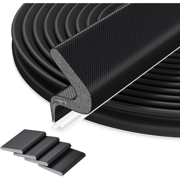 26FT Kerf Door Weather Stripping Door Seal Strip for Door Frame Soundproofing Exterior Door Insulation Strip (with 4 Door Corner Seals)