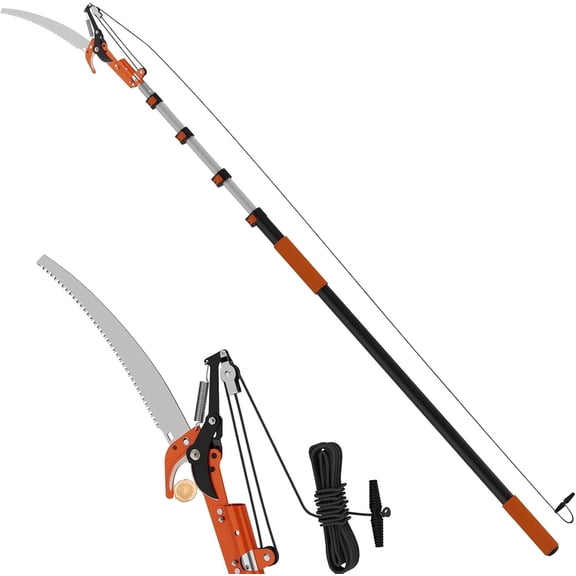 26FT Reach Tree Trimmer, Manual Pole Saw with 5-20FT Extension Pole, Tree Pruner Extendable for High Tree Branch Trimming Pruning Cutting