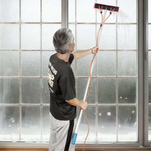 26FT Water Fed Pole Kit, Window Cleaning Poles, Water Fed Brush, for Outdoor Window Cleaner Window Glass Solar Panel Cleaning