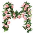 thumbnail image 1 of 26Ft Artificial Eucalyptus Garlands with Flowers, Faux Floral Greenery Garlands Fake Flowers Vines for Wedding Table Centerpieces Arch Party Ceremony Backdrop Decor (Light-Pink) Harlik, 1 of 9
