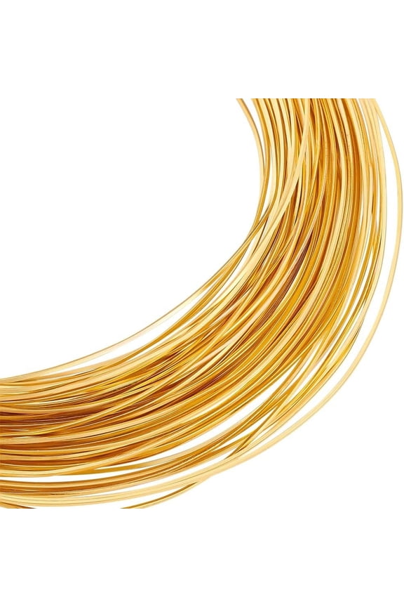 26Gague 49.2 Feet Real 18K Gold Plated Square Brass Wire Gold Soft Jewelry Wire Metal Craft Wire for DIY Necklace Bracelet Making and Other Handmade Project
