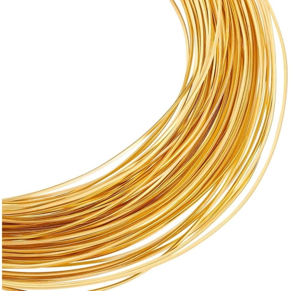 26Gague 49.2 Feet Real 18K Gold Plated Square Brass Wire Gold Soft Jewelry Wire Metal Craft Wire for Necklace Bracelet Making and Other Handmade Project