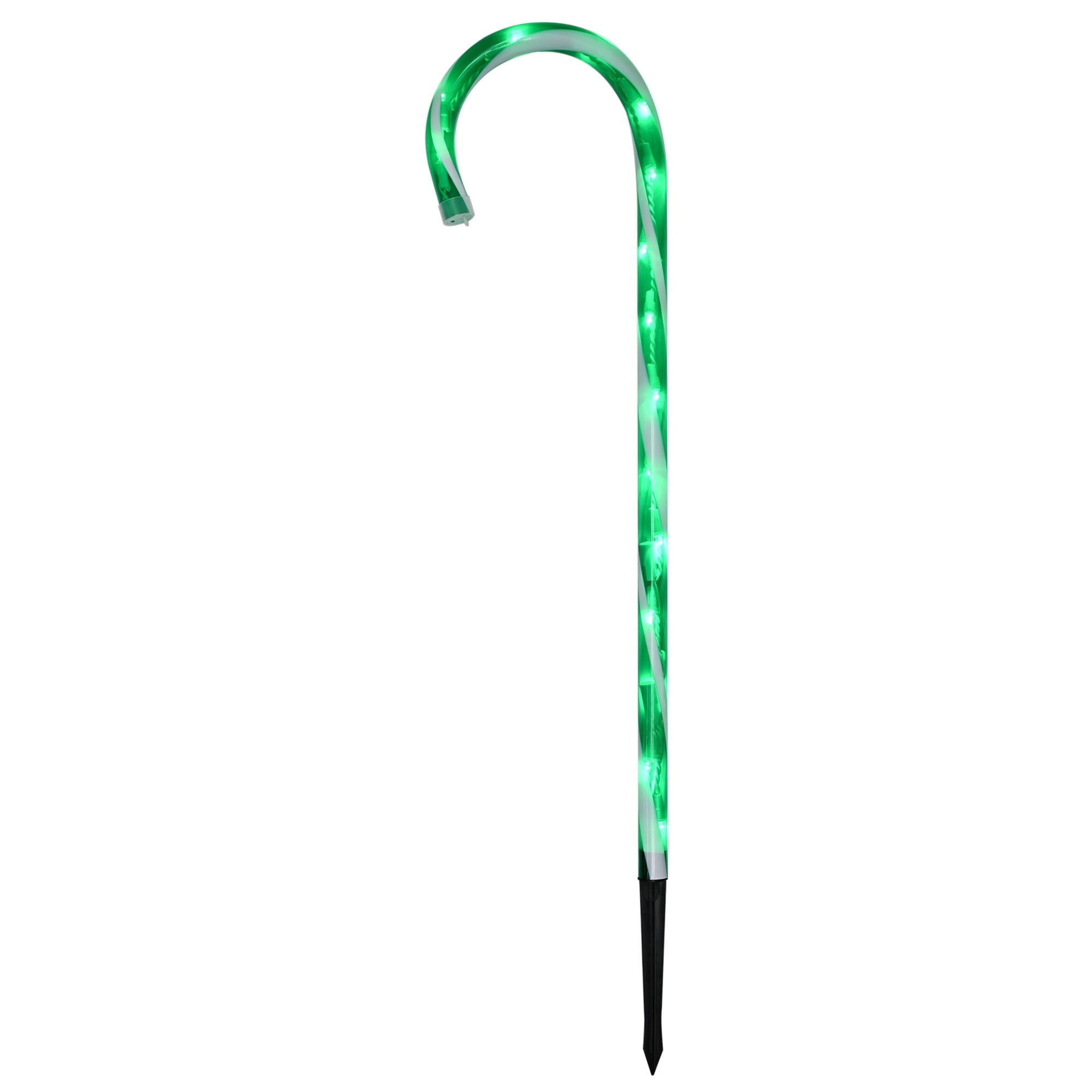 Light-Up Candy Cane Outdoor Christmas Yard Stake, Green and White, 26", by Holiday Time