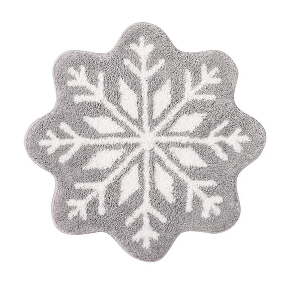 26Inch Christmas Snowflake Doormat Snowflake Welcome Mat Non Slip Round Doormat For Home Decoration Carpet Home Decor
