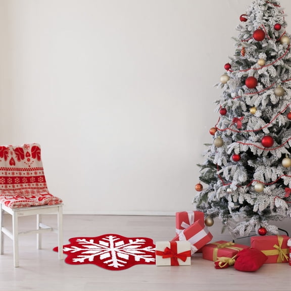 26Inch Christmas Snowflake Doormat Snowflake Welcome Mat Non Round Doormat Foration Carpet Easy To Use