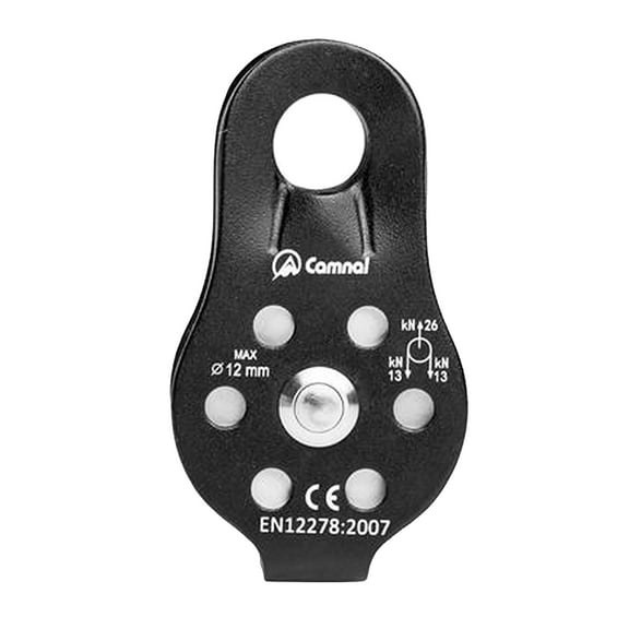 26KN Climbing Pulley Ball Bearing Arborist Rigging Rope Lifting Black