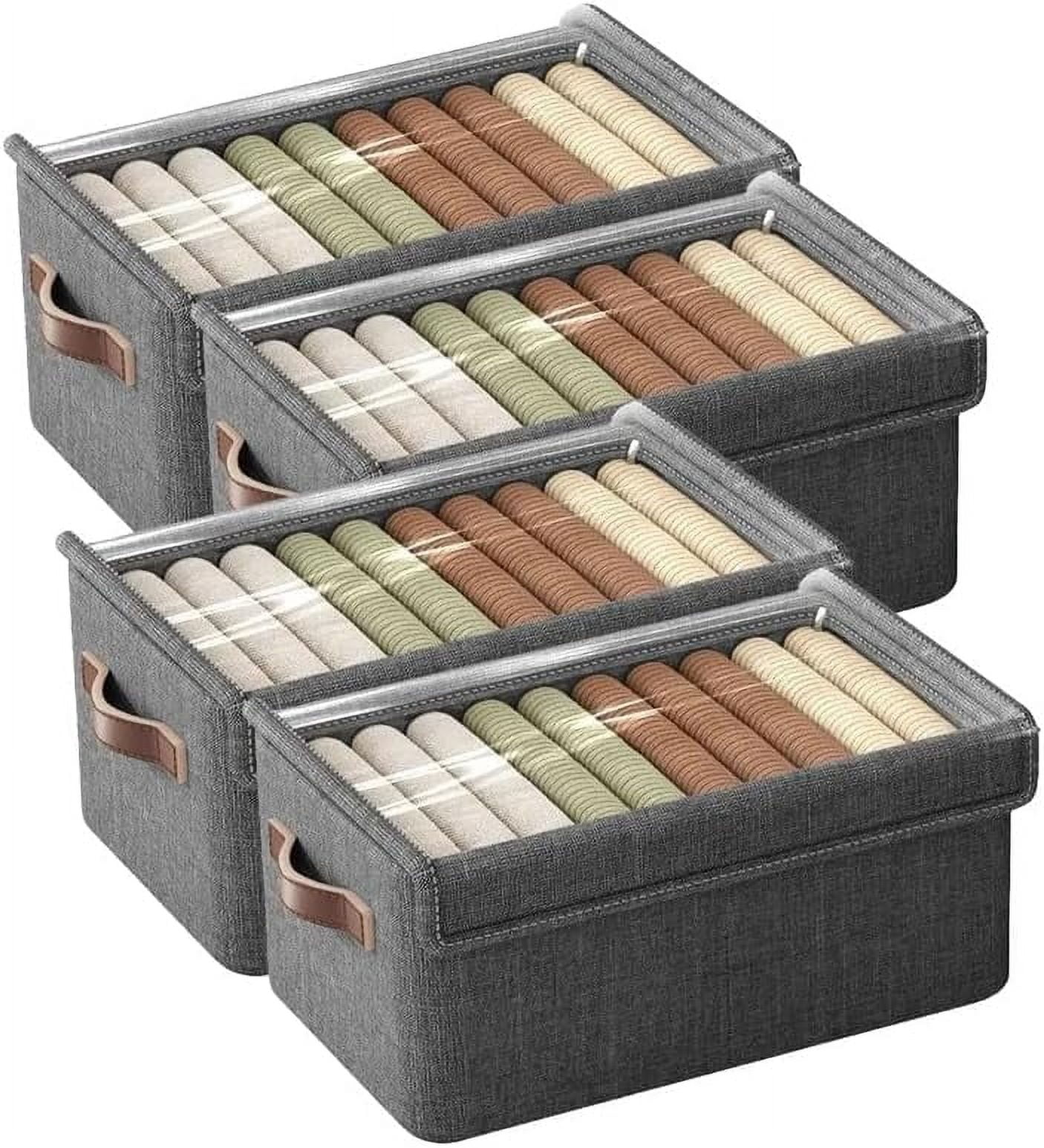 26L Folding Storage Box with Cover Lid Smart Space-Saving clothes ...