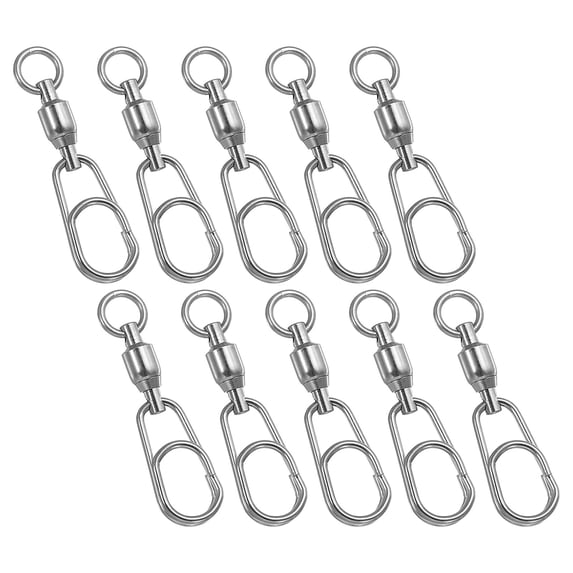 26Lbs Fishing Swivels Snaps Stainless Steel Barrel Swivels Ball Bearing 50 Pack