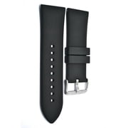 26MM BLACK RUBBER HIGH QUALITY SMOOTH WATCH BAND STRAP