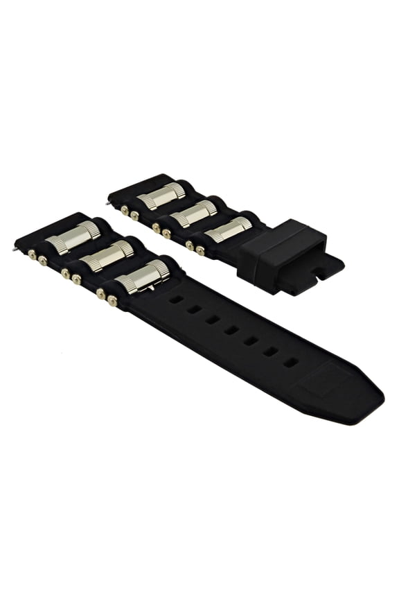 26MM SILICONE RUBBER WATCH BAND STRAP FOR INVICTA EXCURSION 18202 BLACK GOLD