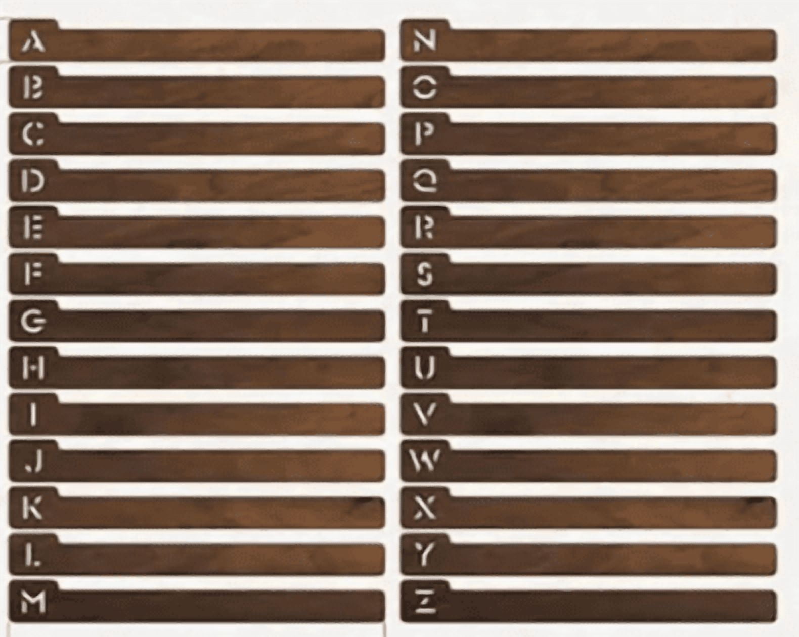 26PCS A-Z Alphabetical Wooden Vinyl Storage Dividers – Horizontal ...