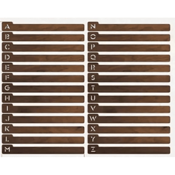 26PCS A-Z Alphabetical Wooden Vinyl Storage Dividers – Horizontal & Vertical Record Separator, CD/DVD/Book/Album Crate Shelf Holder for Music Enthusiasts Z